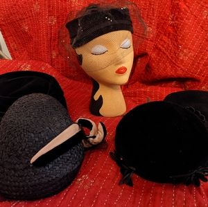 Vintage set of Black Hats